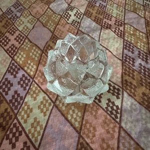 Orrefors crystal artichoke votive holder